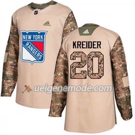 Herren Eishockey New York Rangers Trikot Chris Kreider 20 Adidas 2017-2018 Camo Veterans Day Practice Authentic
